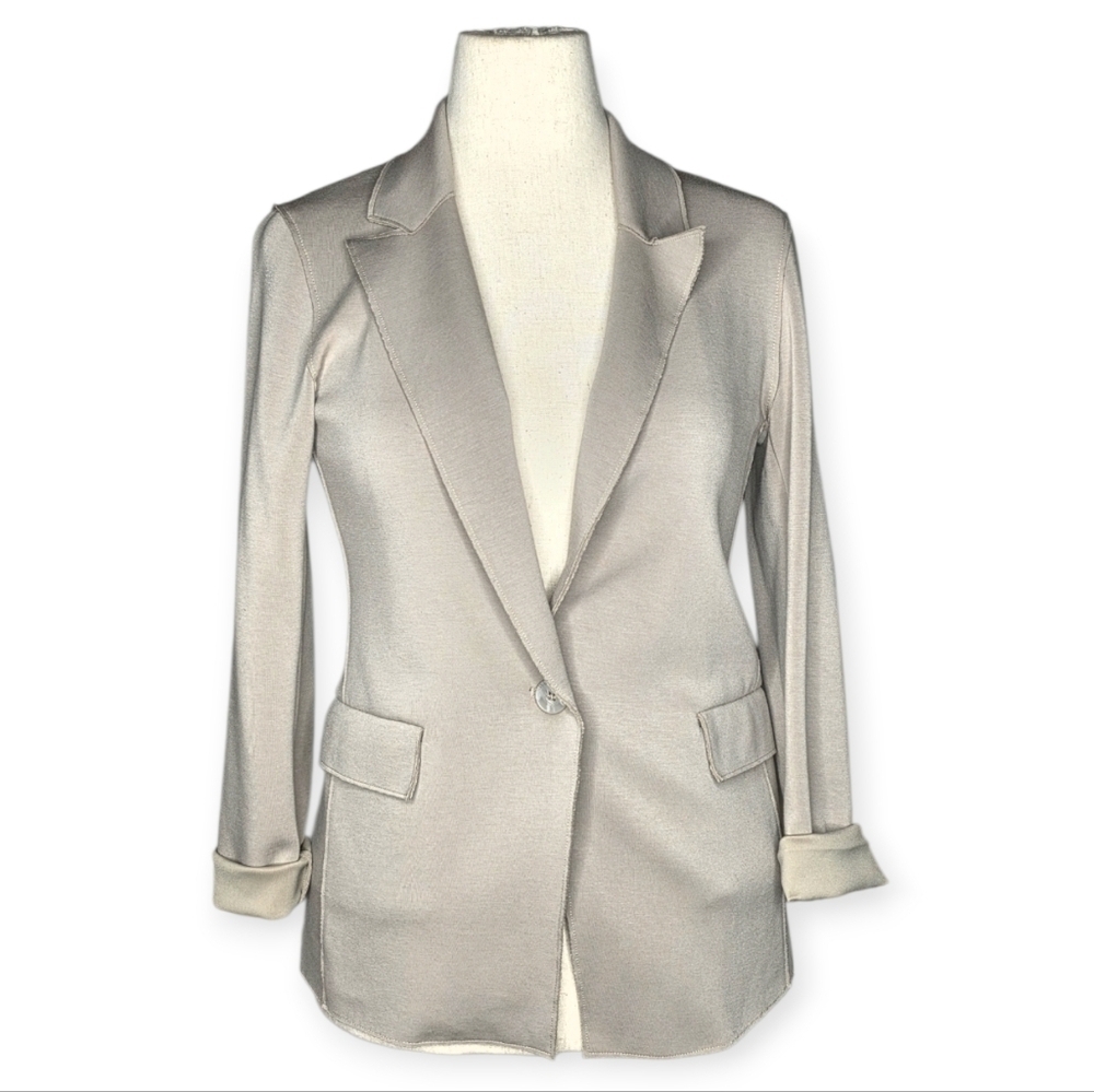 Anthropologie Maison d’Amélie Taupe Knit Blazer Stretch US S